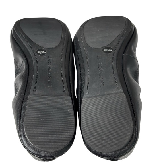 Lucky Brand Emmie Ballet Flats Black Size 8 Buttery Soft Leather Comfort Shoe - Picture 4 of 9